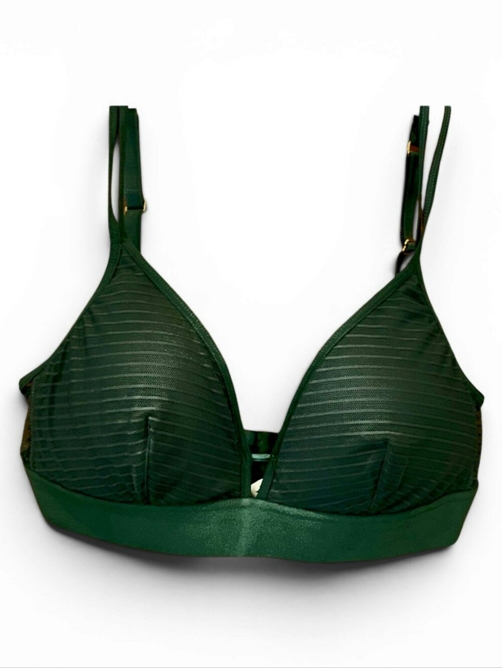 Lively Sexy Green Mesh Striped Padded Bralette - Picture 6 of 7